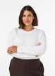 Long-sleeved basic T-shirt with a round neck, White, Model image number 0