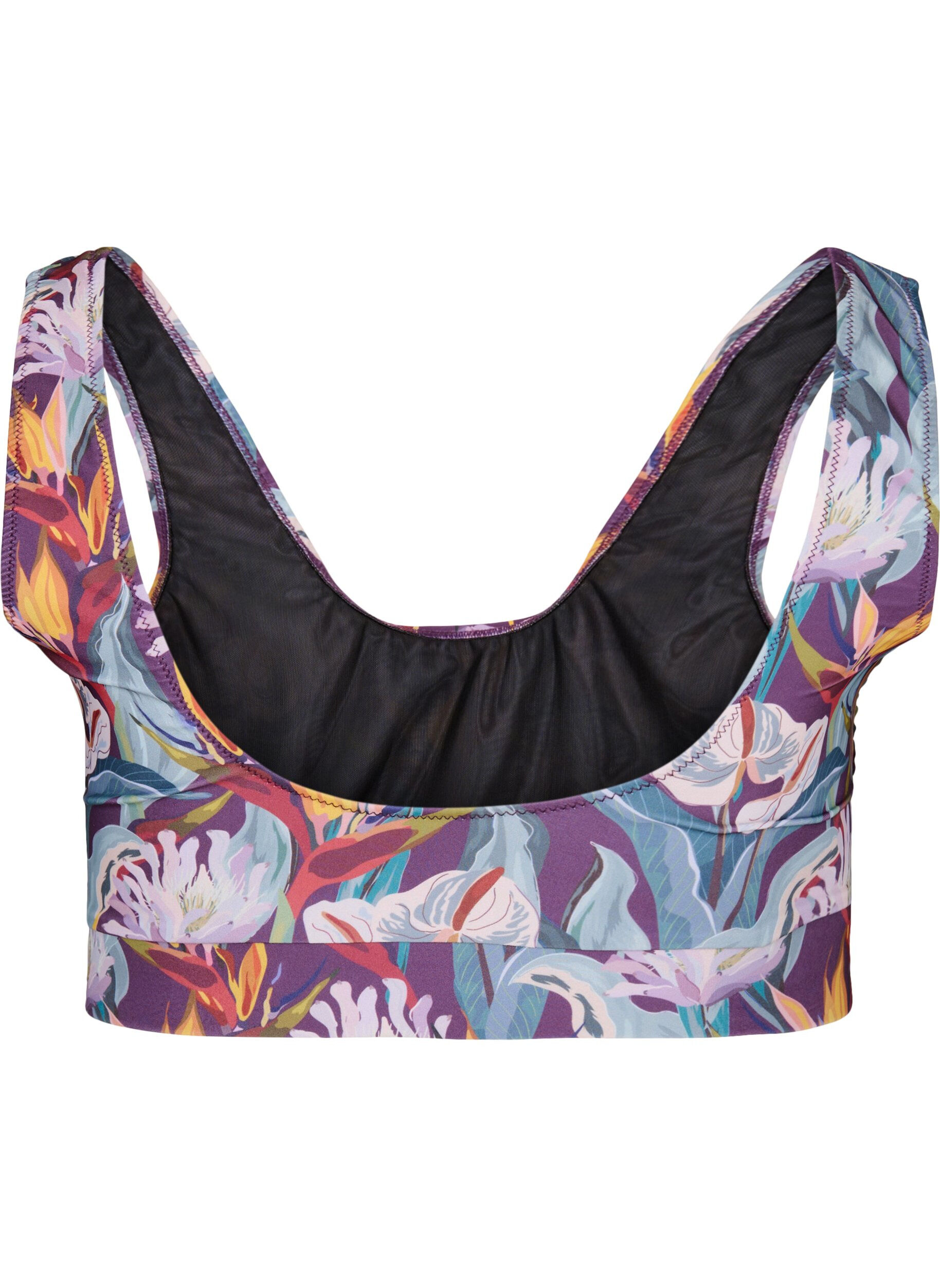 Zizzifashion Bikini top with a round neckline, Deep Tropical Print, Packshot image number 1