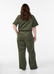 Corduroy jumpsuit with straight legs, Green, Model image number 1