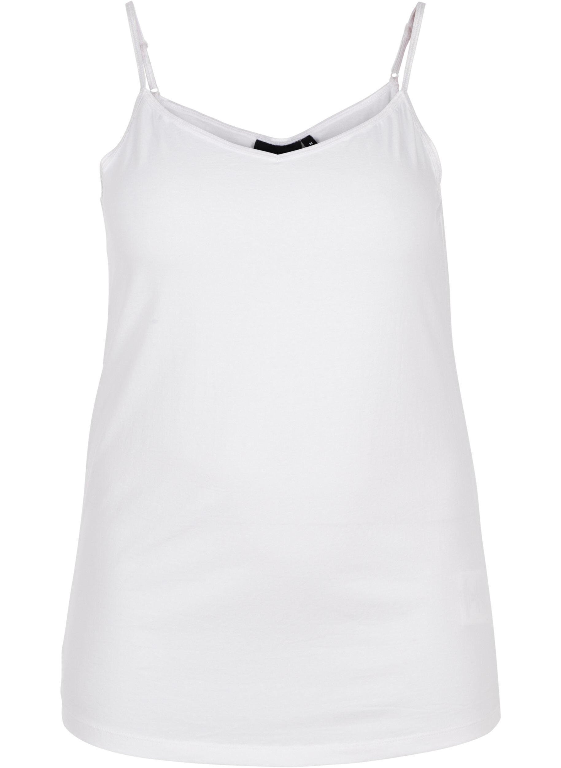Zizzifashion Basic strappy top, Bright White, Packshot image number 0