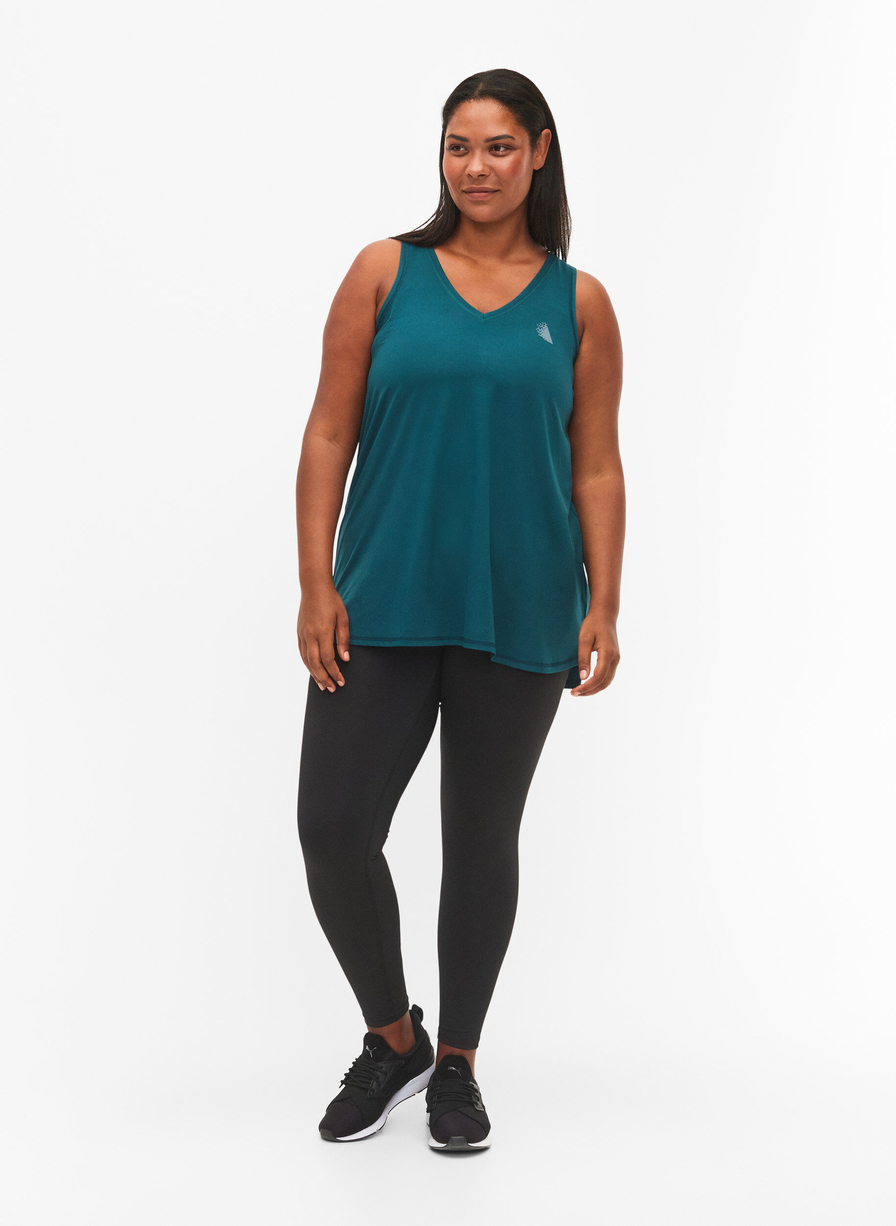Zizzifashion Workout top with v-neck, Green, Model image number 1