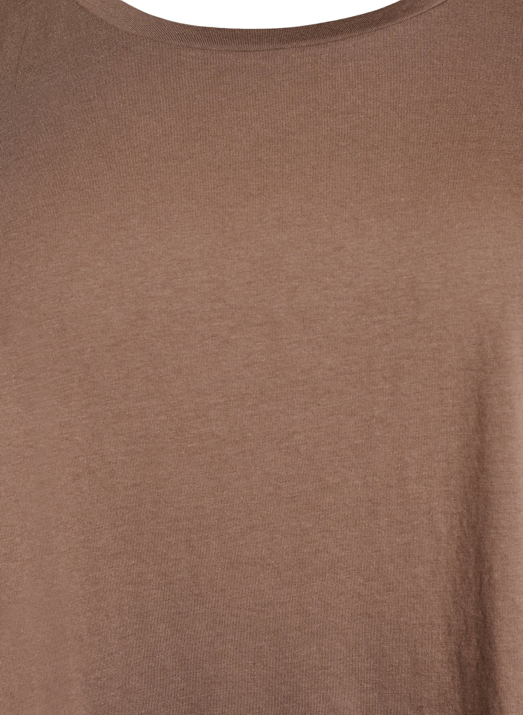 ZizzifashionShort sleeve cotton blend T-shirt, Brown, Packshot image number 2