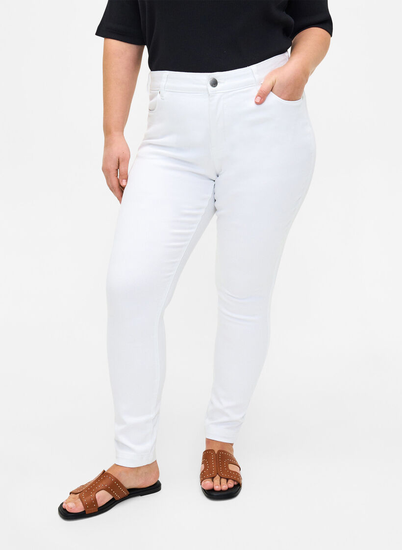 Viona regular waist jeans, White, Model image number 2