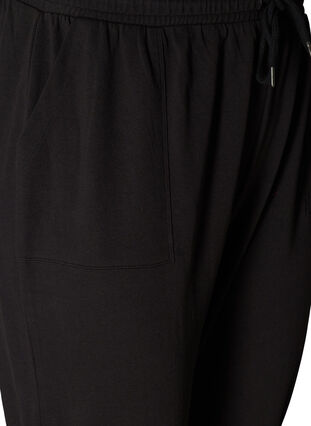 Loose joggers with ruching, Black, Packshot image number 2