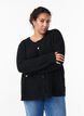 Knit cardigan with wool and buttons, Black, Model image number 0