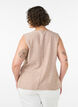Striped vest in linen and viscose, Beige, Model image number 2