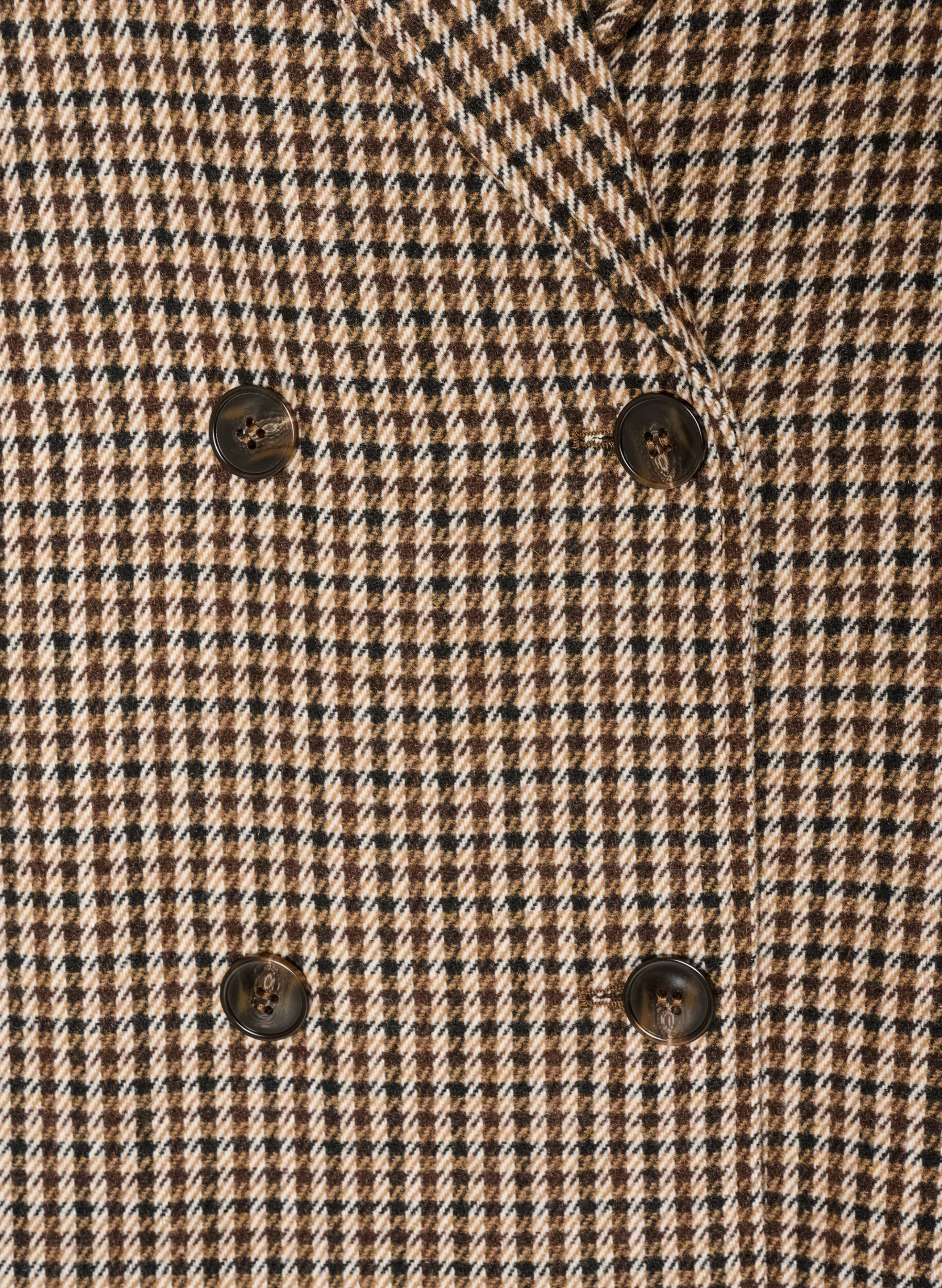 ZizzifashionShort checked coat with double-breasted button fastening, Brown, Packshot image number 2