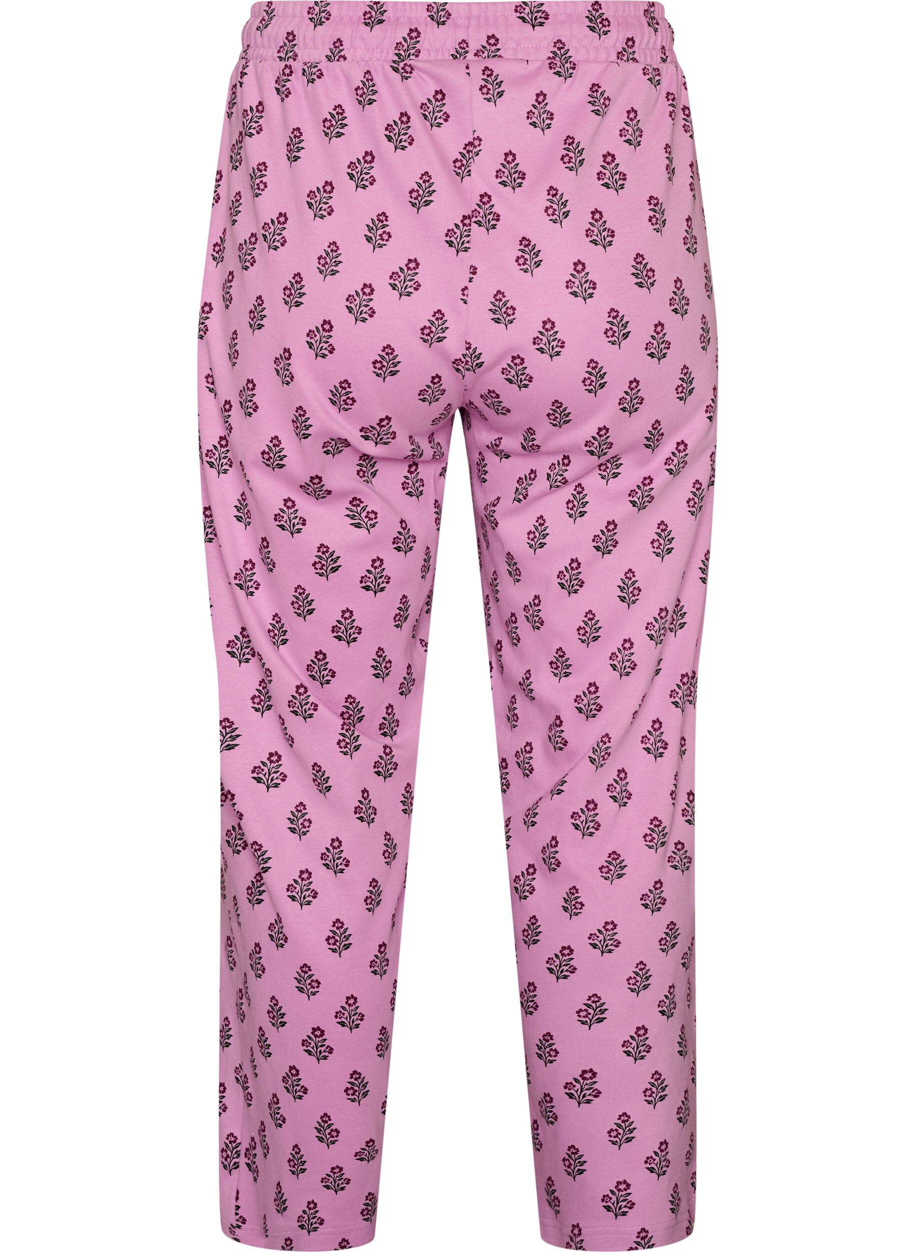 ZizzifashionCotton pyjama trousers with high waist, Rose, Packshot image number 1