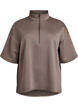 Short-sleeved sweatshirt with a high collar, Brown, Packshot image number 0