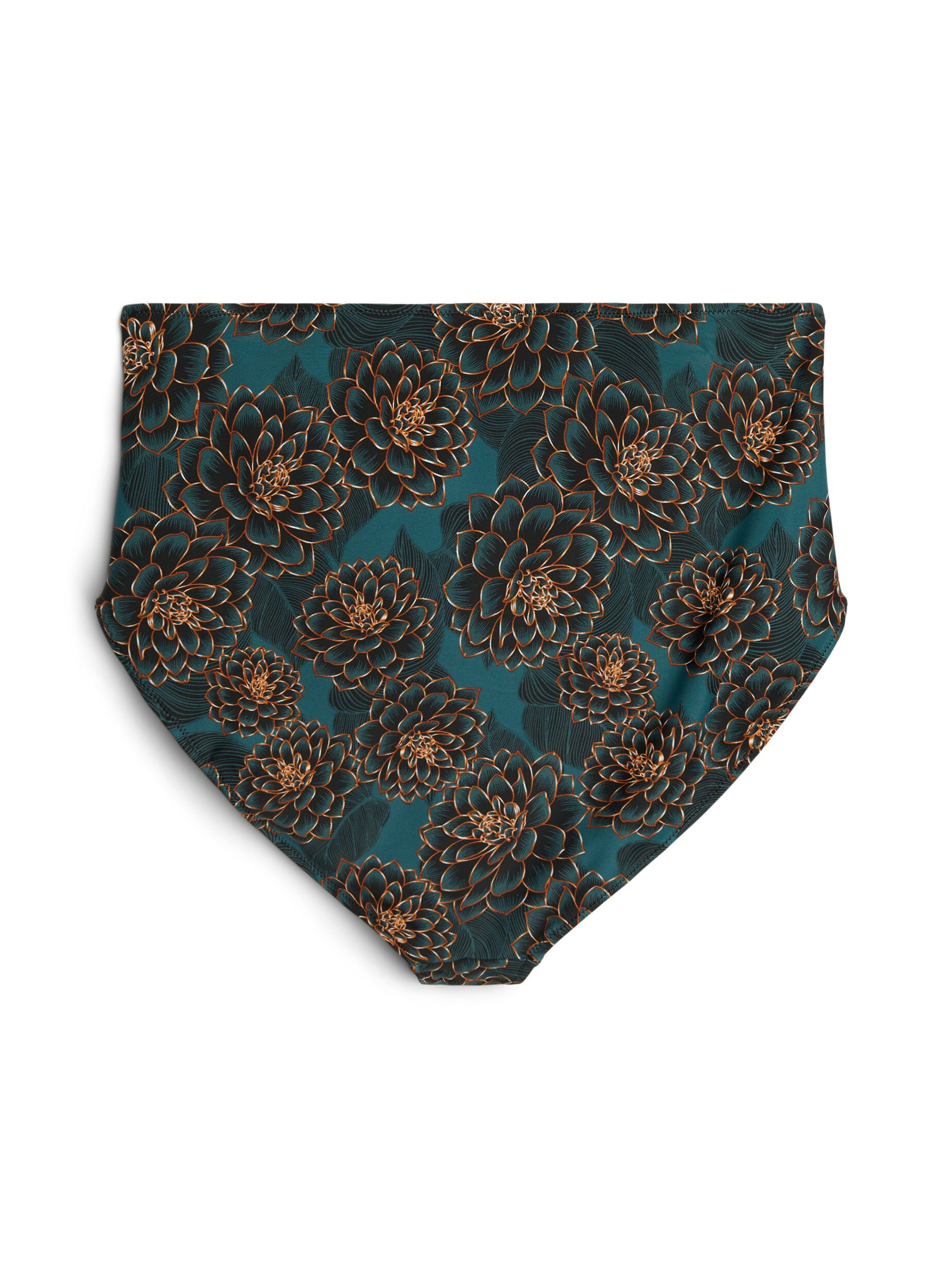 Zizzifashion Bikini briefs with print and a high waist, Petrol, Packshot image number 1