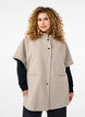 Cape jacket in a wool-look with short sleeves, Simply Taupe Mel., Model image number 0