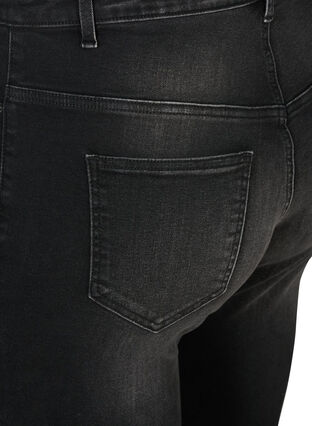 Cropped Nille jeans with frayed edges, Dark Grey Denim, Packshot image number 3