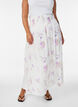 Viscose maxi skirt with smocking, White, Model image number 0