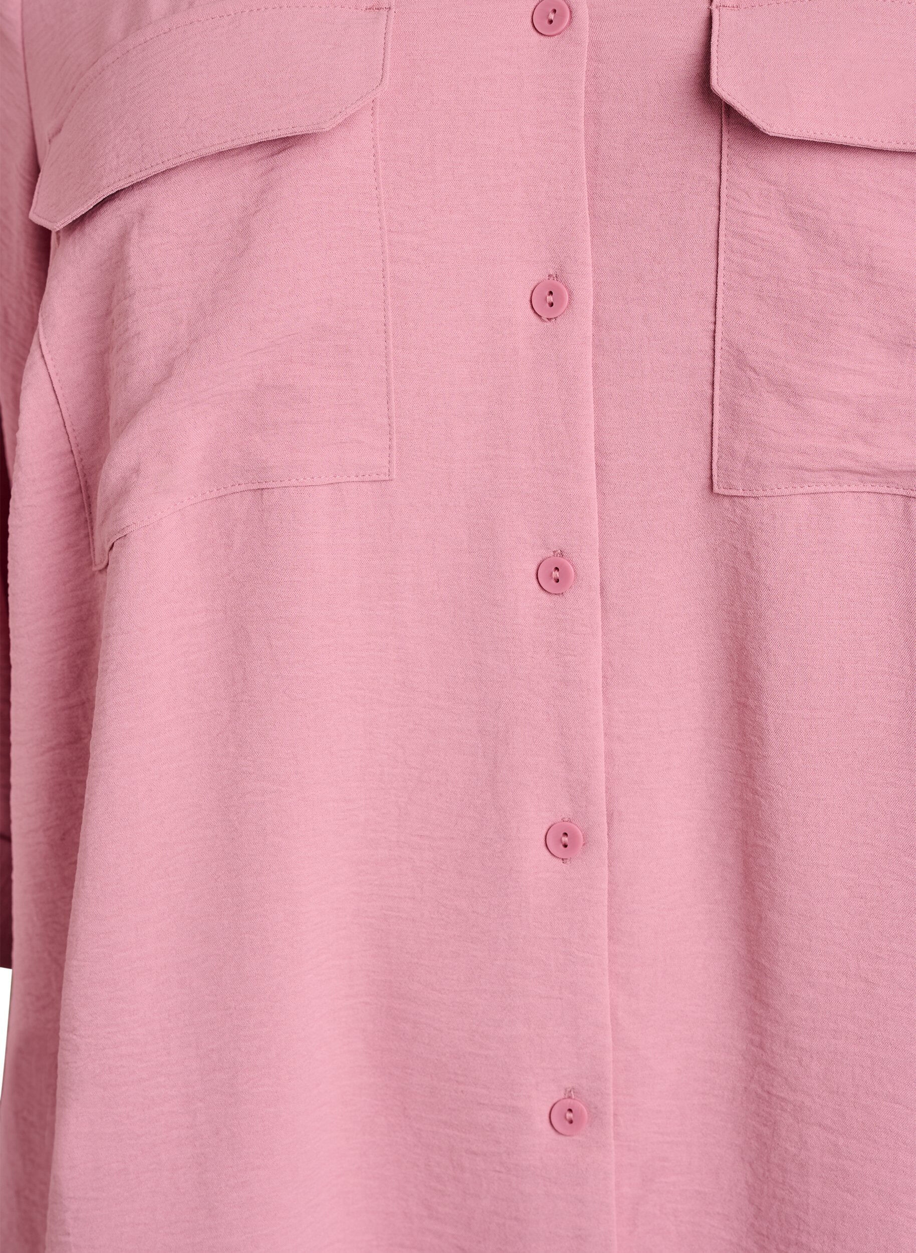 Zizzifashion Shirt with chest pockets and 3/4 sleeves, Rose, Packshot image number 2
