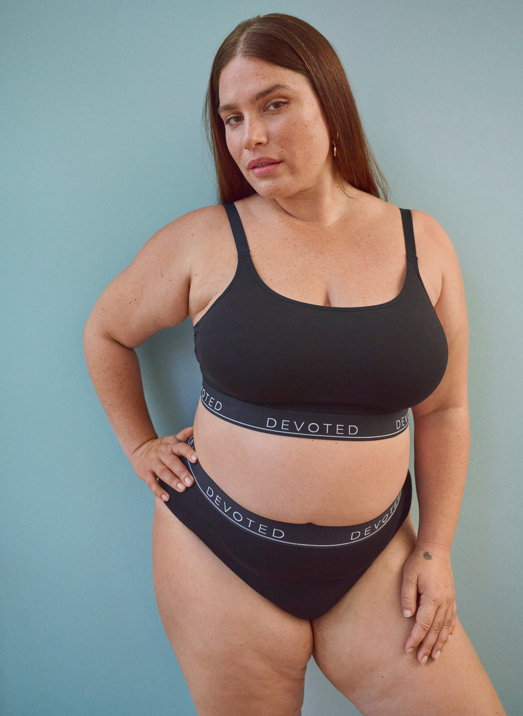 Zizzifashion Cotton g-string with a regular waist, Black, Image image number 0