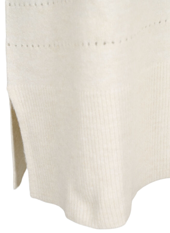 Knit dress with slits and lace pattern, Birch Mel., Packshot image number 3