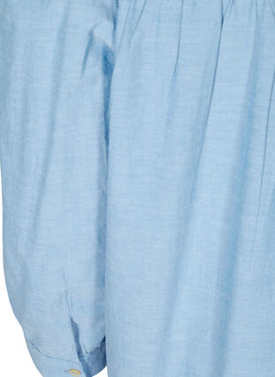 Cotton tunic with 3/4 length sleeves, Blue, Packshot image number 3