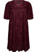 Dress with floral texture and ruffle hem, Red, Packshot image number 0