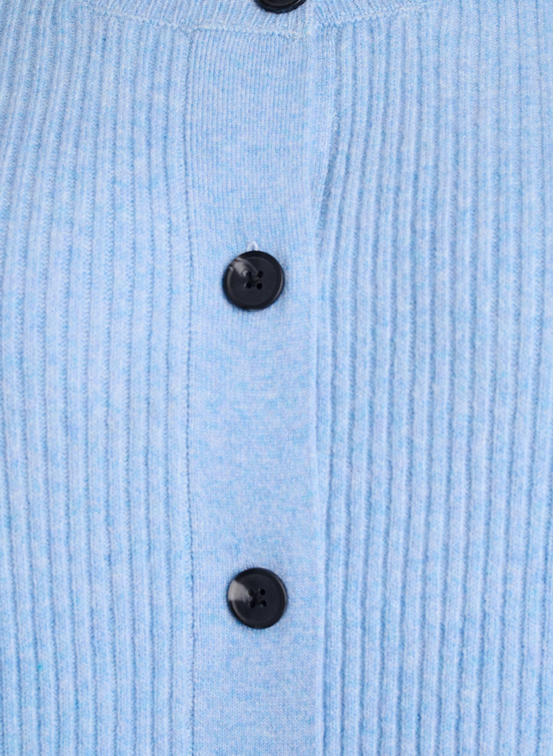 Zizzifashion Ribbed cardigan with buttons, Light Blue, Packshot image number 2