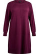 Short knitted dress with raglan sleeves and a centre seam, Dark Bordeaux, Packshot image number 0