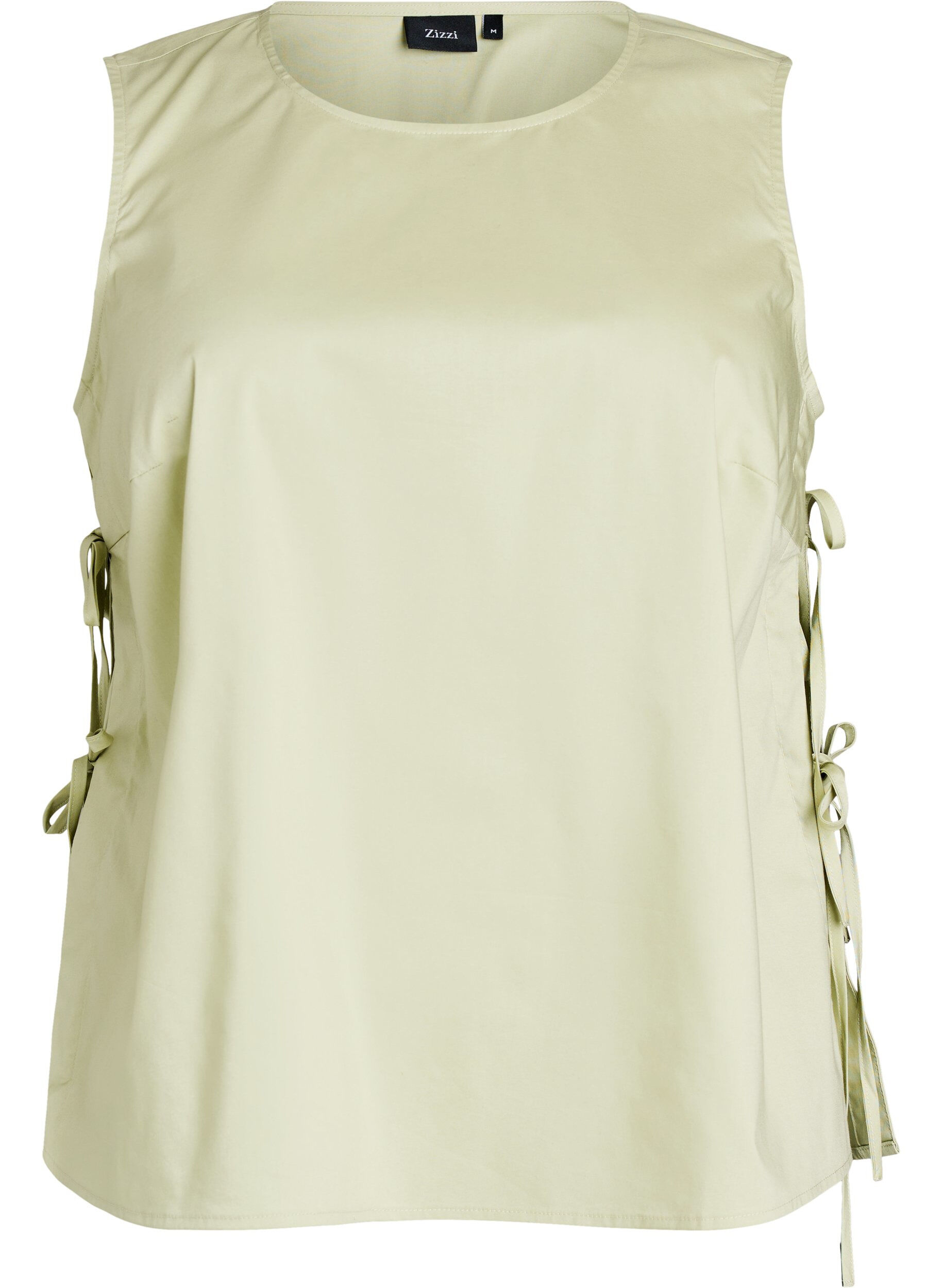 Sleeveless top with tie detail at the sides