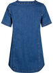 Short denim dress with a v-neck, Blue, Packshot image number 1
