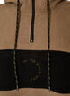 Fleece anorak with hood and contrast panel, Brown, Packshot image number 2