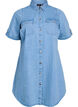 Denim dress with short sleeves and buttons, Light Blue, Packshot image number 0