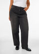 Kiana straight fit jeans with a high waist, Black, Model image number 2