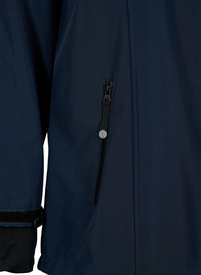 Short softshell jacket with detachable hood, Blue, Packshot image number 3