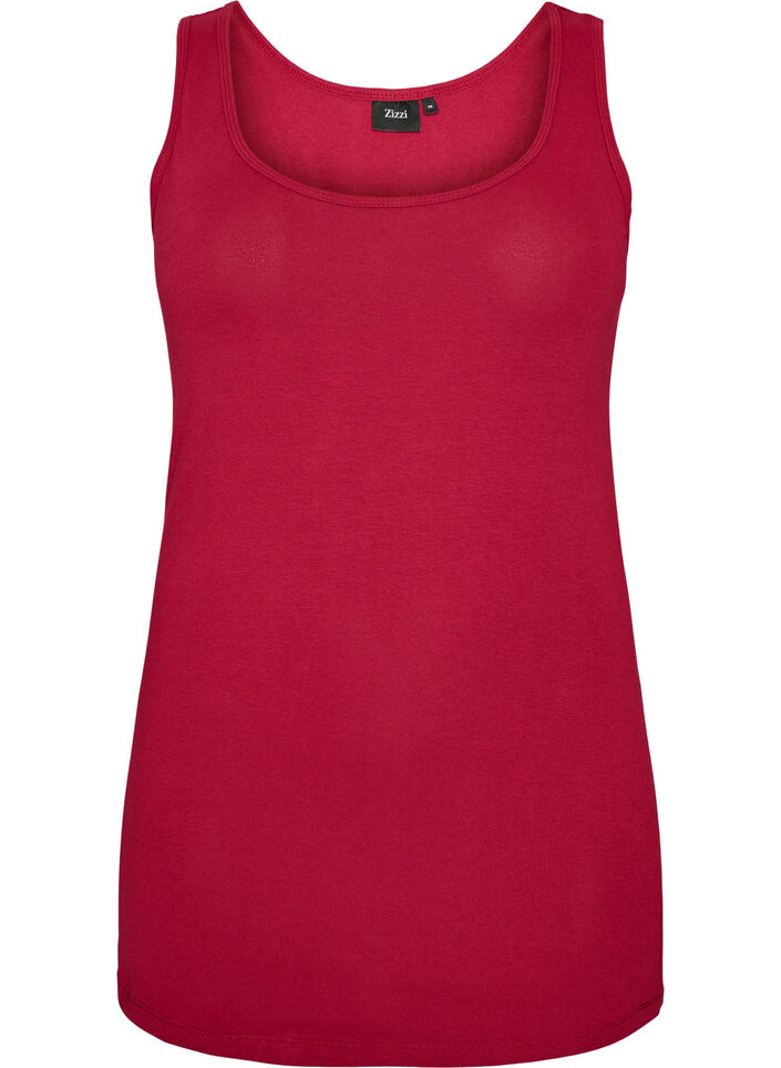 Solid color basic top in cotton, Red, Packshot image number 0