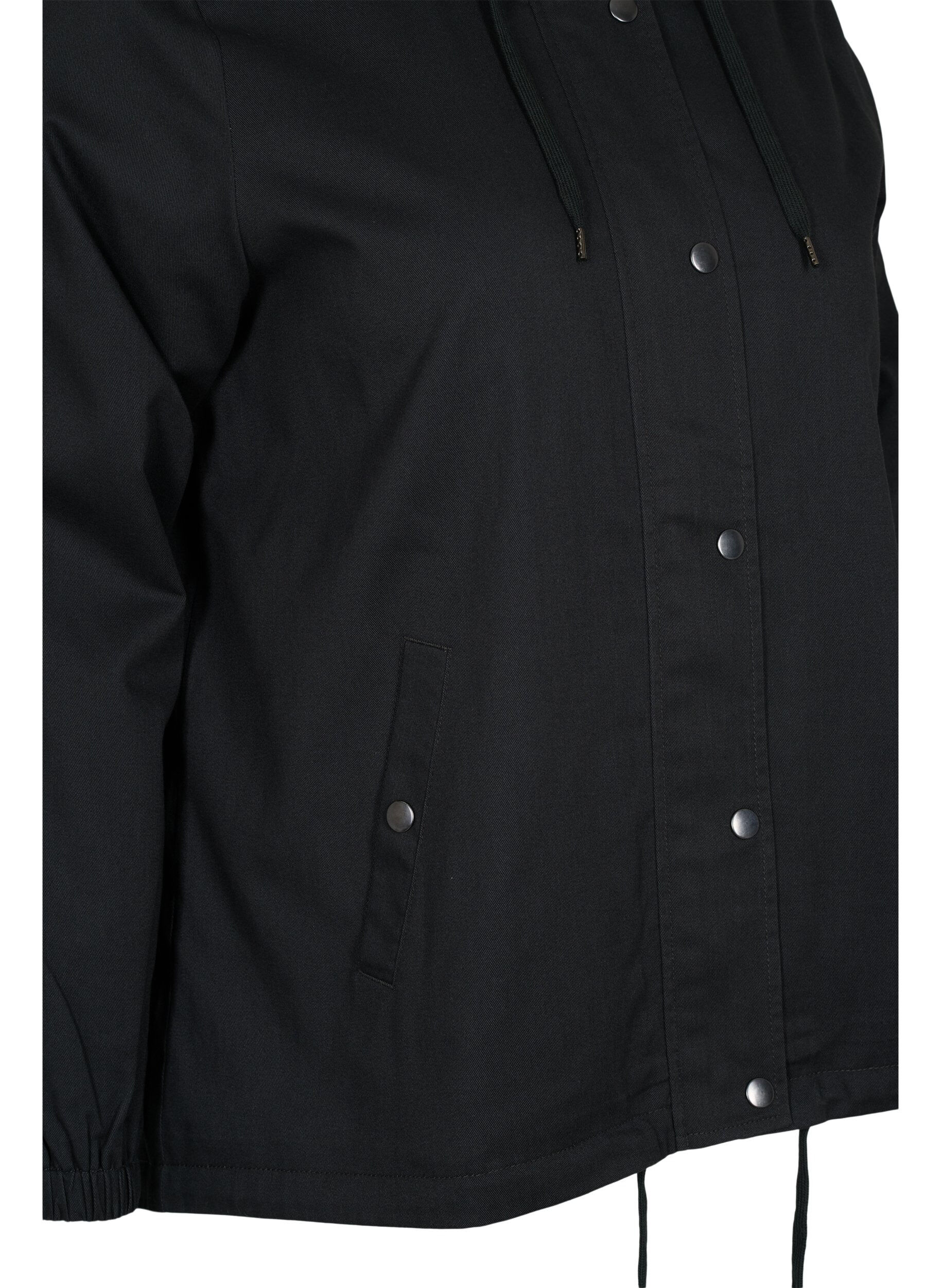 Zizzifashion Parka jacket with hood and welt pockets, Black, Packshot image number 3