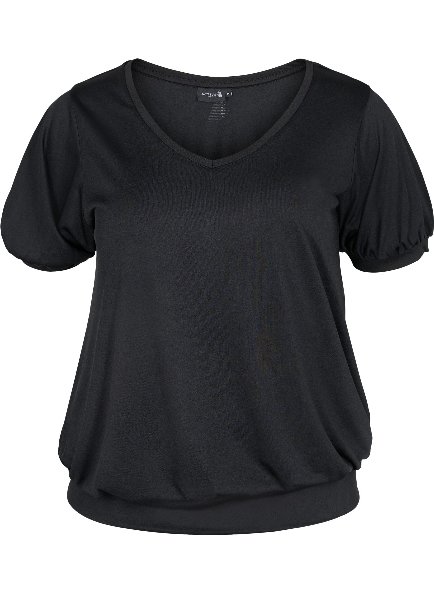 Zizzifashion Short-sleeved exercise top, Black, Packshot image number 0