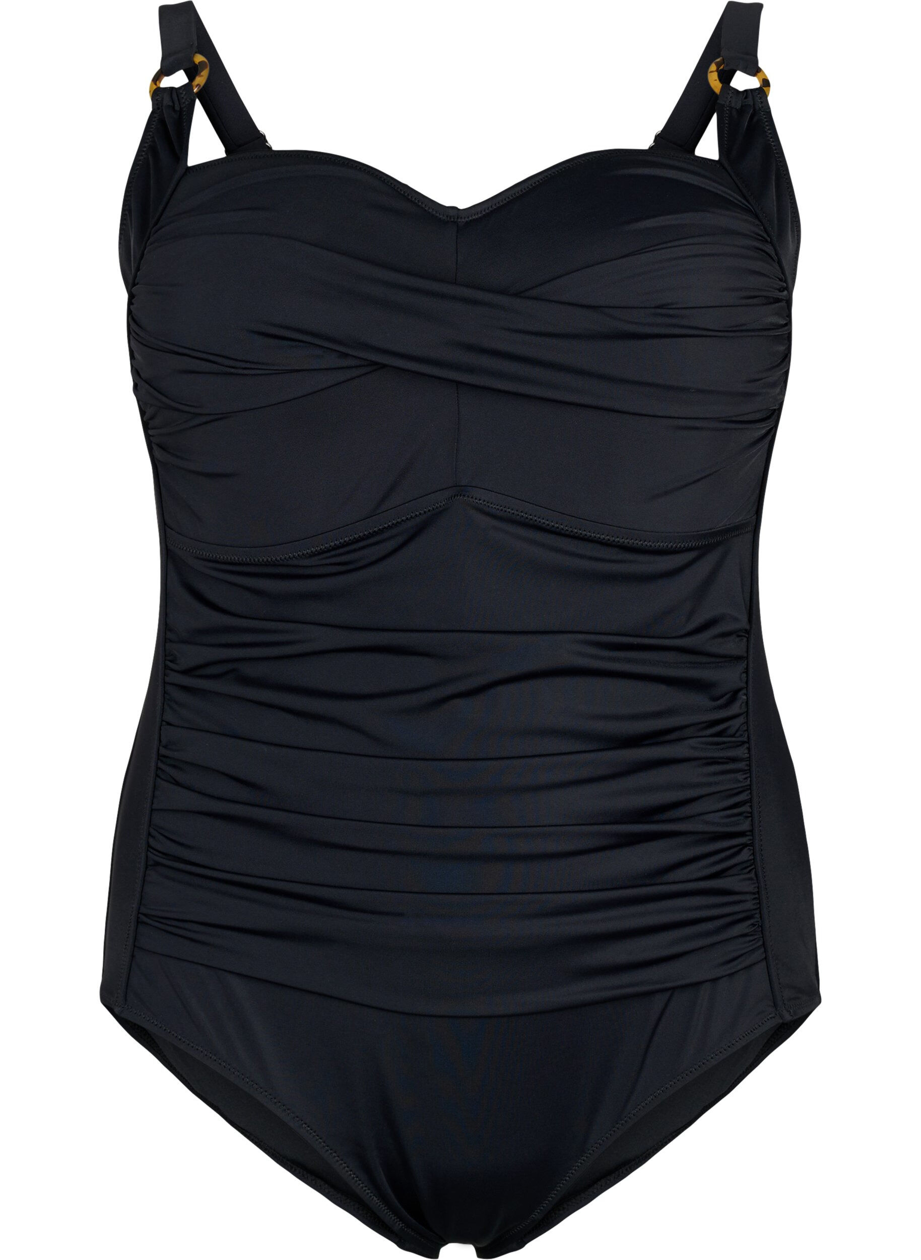 Quilted swimsuit with drapes