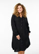 Long shirt in linen and viscose, Black, Model image number 0