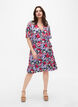 Floral wrap dress with short sleeves, Blue, Model image number 1