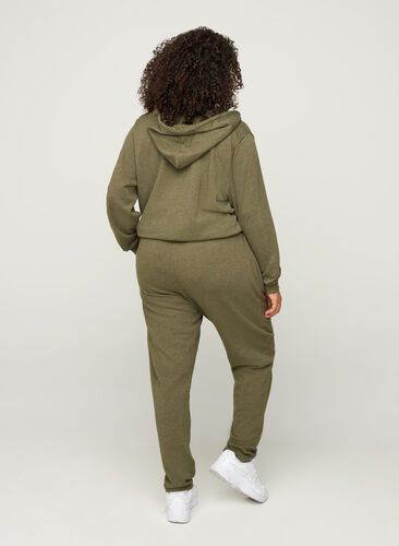 Marled sweatpants with pockets, Ivy green Melange, Model image number 0