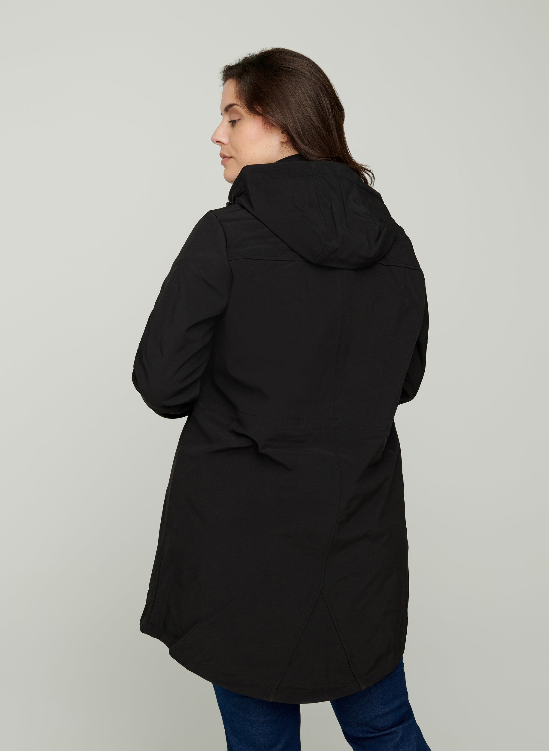 Zizzifashion Hooded softshell jacket, Black solid, Model image number 2