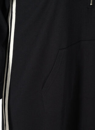 Long sweater dress with a hood and pocket, Black, Packshot image number 3