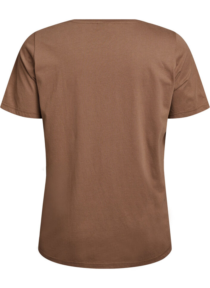 T-shirt with motif, Brown, Packshot image number 1