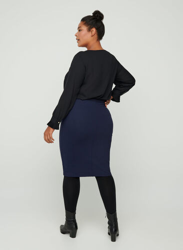 Close-fitting, viscose mix skirt, NIGHT SKY, Model image number 0