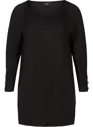 Plain-coloured knitted dress in a viscose blend, Black, Packshot image number 0