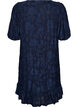 Dress with floral texture and ruffle trim, Blue, Packshot image number 1