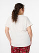 Loose cotton night T-shirt with print detail, Vanilla, Model image number 2