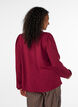 Blouse with V-neck and crochet band, Red, Model image number 2
