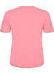 Cotton T-shirt with wavy contrasting edges, Pink, Packshot image number 1