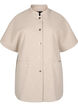 Cape jacket in a wool-look with short sleeves, Simply Taupe Mel., Packshot image number 0