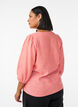 Shirt blouse in linen and viscose with 3/4-sleeves, Coral, Model image number 2