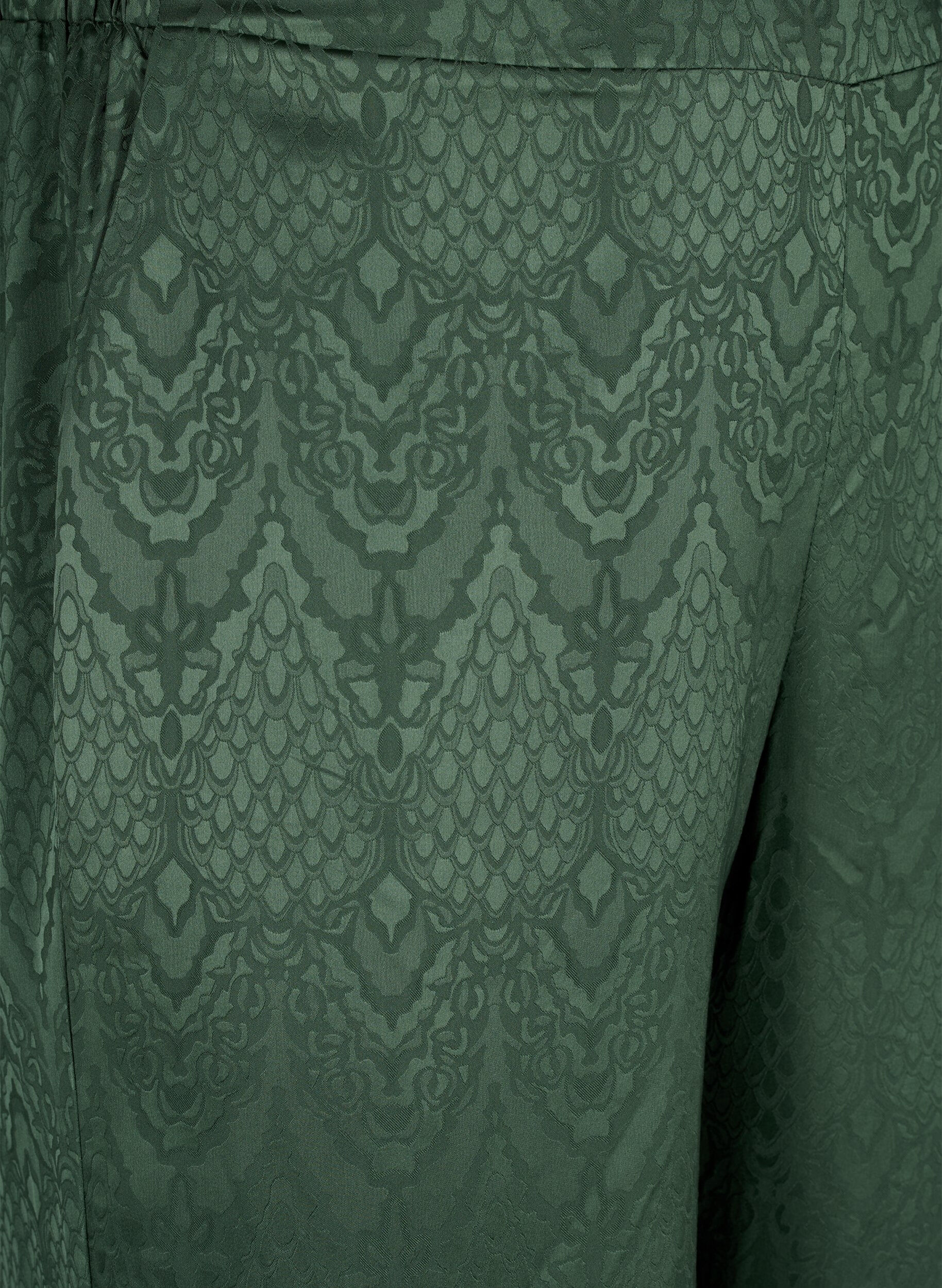 Zizzifashion Trousers with textured pattern, Duck Green, Packshot image number 2