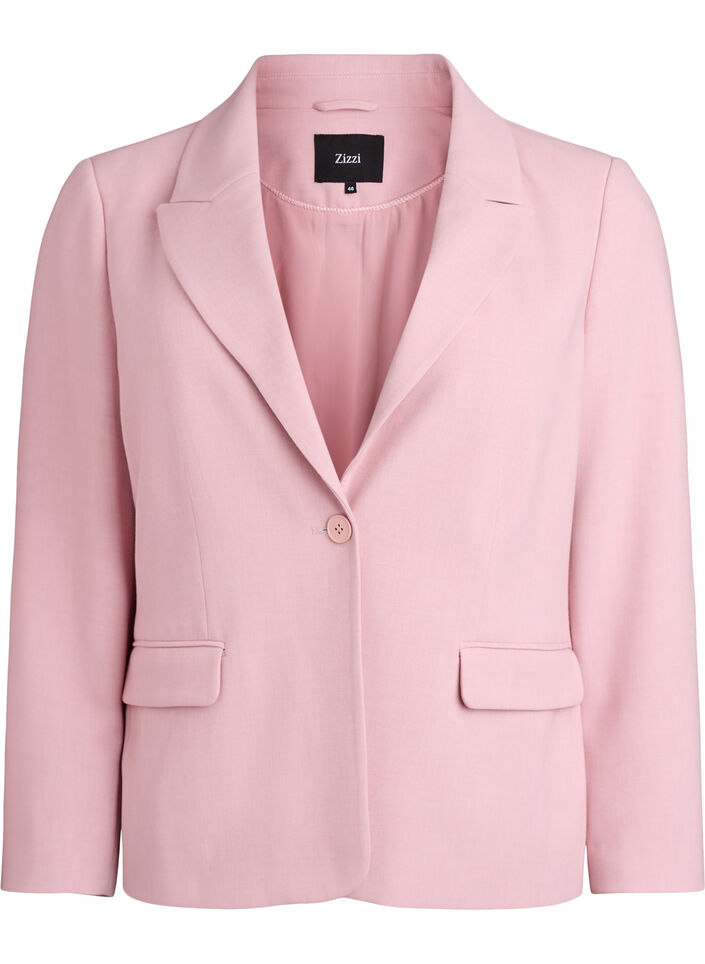 Classic blazer with single button closure and pockets, Rose, Packshot